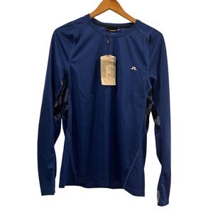 J.Lindeberg Strong Blue Active Long Sleeve Tee Running Base Layer Golf